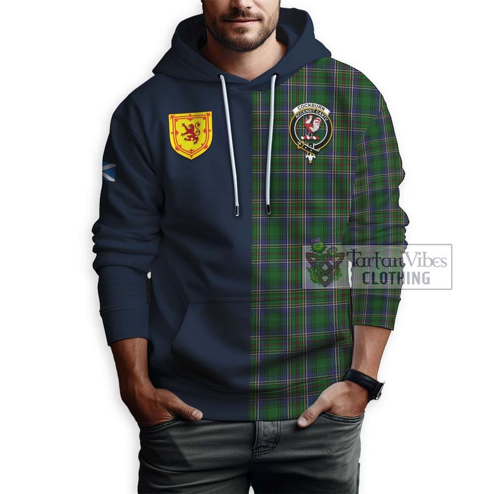 Tartan Vibes Clothing Cockburn Tartan Hoodie with Scottish Lion Royal Arm Half Style