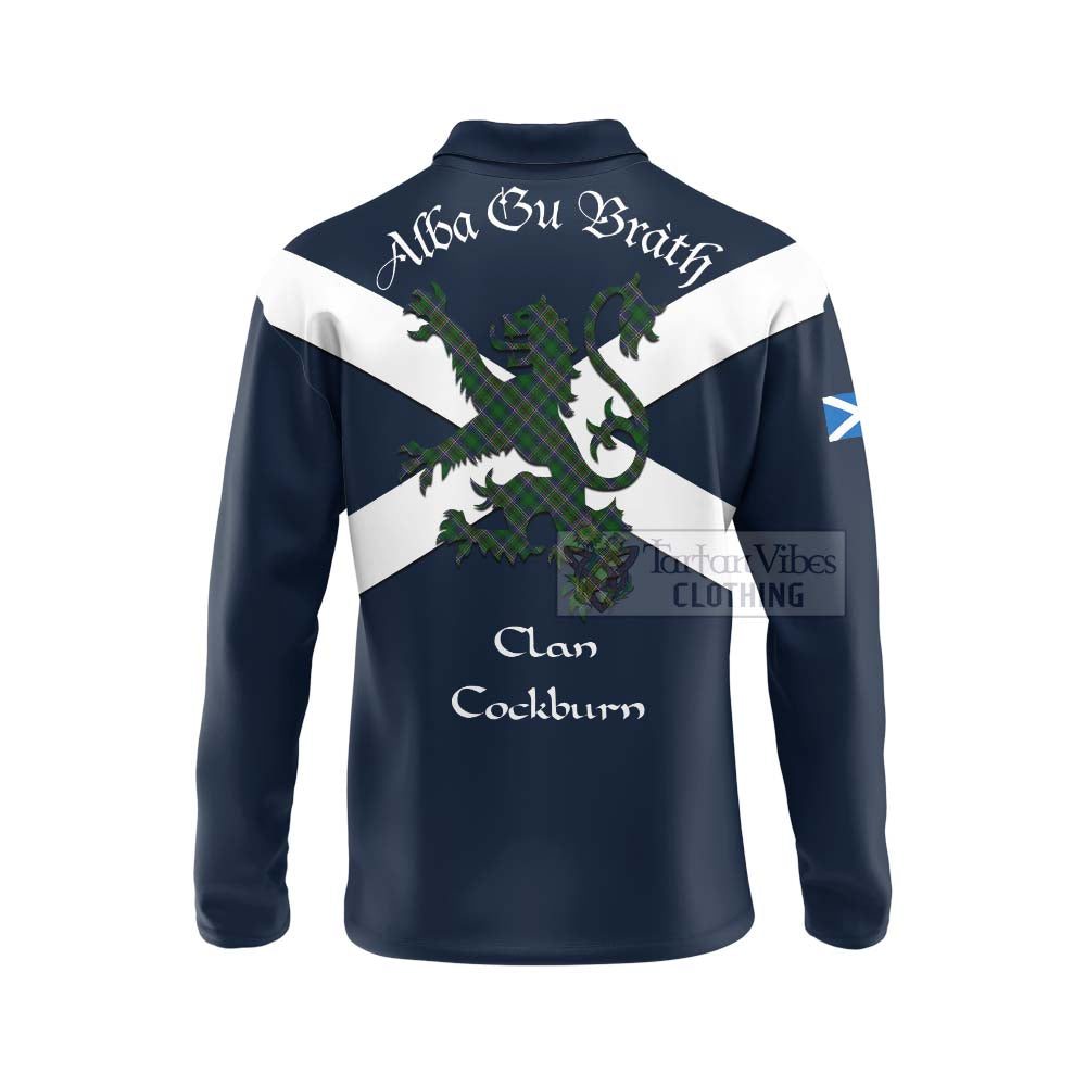 Tartan Vibes Clothing Cockburn Tartan Lion Rampant Long Sleeve Polo Shirt – Proudly Display Your Heritage with Alba Gu Brath and Clan Name