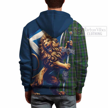 Cockburn Tartan Family Crest Hoodie with Scottish Majestic Lion