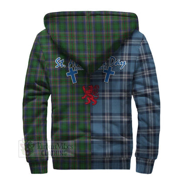 Cockburn Tartan Sherpa Hoodie Happy St. Andrew's Day Half Tartan Style