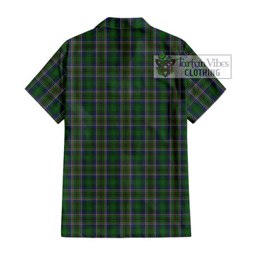 Cockburn Tartan Short Sleeve Button Shirt with Family Crest DNA In Me Style