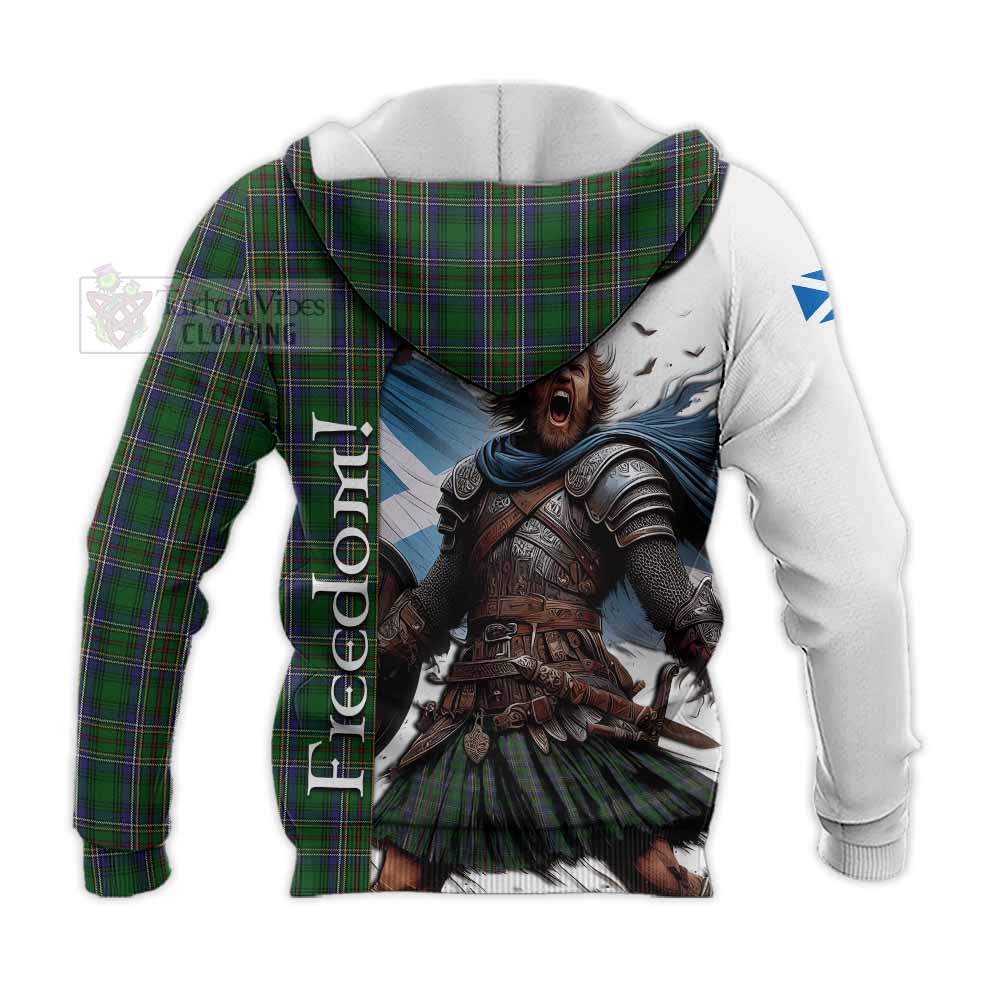 Tartan Vibes Clothing Cockburn Crest Tartan Knitted Hoodie Inspired by the Freedom of Scottish Warrior