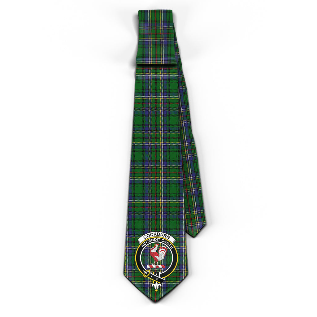 Cockburn Tartan Classic Necktie with Family Crest - Tartan Vibes Clothing