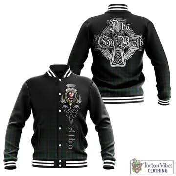 Cockburn Tartan Baseball Jacket Featuring Alba Gu Brath Family Crest Celtic Inspired