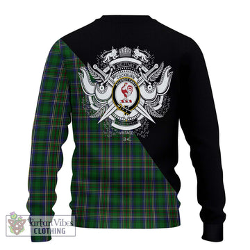 Cockburn Tartan Ugly Sweater with Family Crest and Military Logo Style