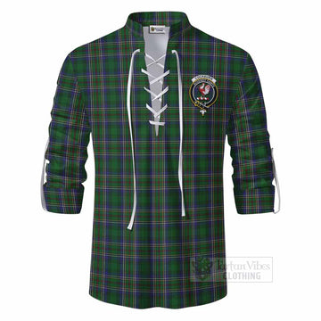 Cockburn Tartan Ghillie Kilt Shirt with Family Crest DNA In Me Style