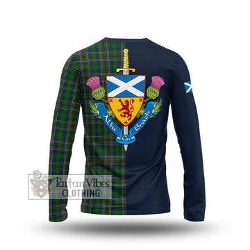 Cockburn Tartan Long Sleeve T-Shirt Alba with Scottish Lion Royal Arm Half Style