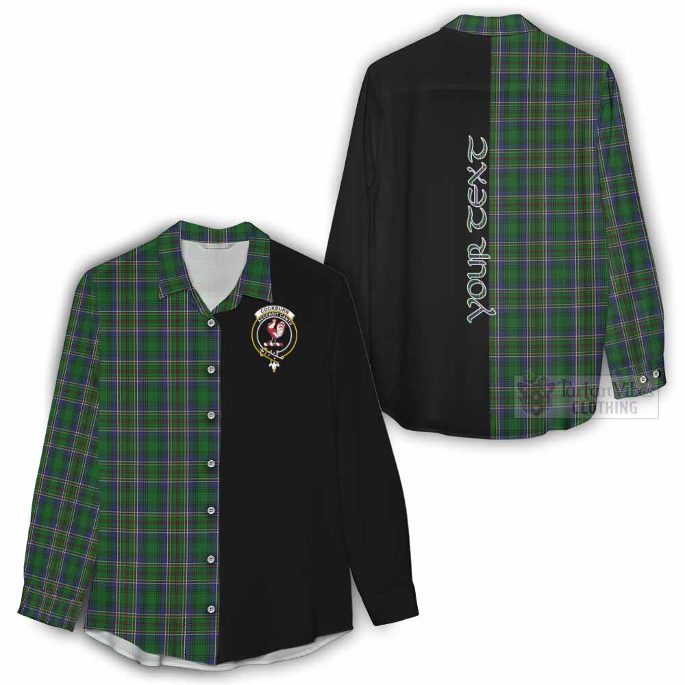 Tartan Vibes Clothing Cockburn Tartan Women's Casual Shirt with Family Crest and Half Of Me Style