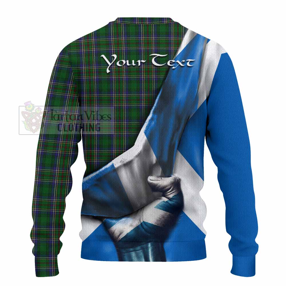 Tartan Vibes Clothing Cockburn Tartan Knitted Sweater with Family Crest Scotland Patriotic Style