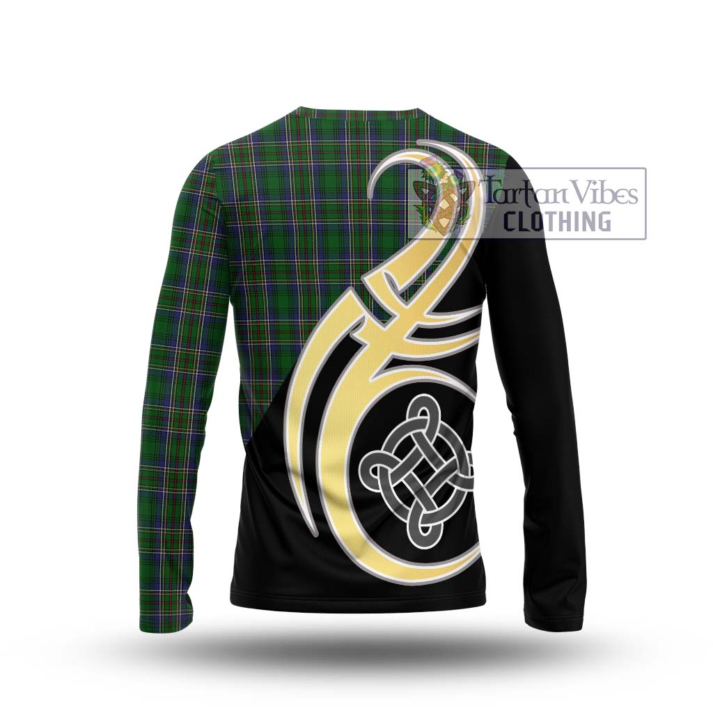 Cockburn Tartan Long Sleeve T-Shirt with Family Crest and Celtic Symbol Style - Tartan Vibes Clothing