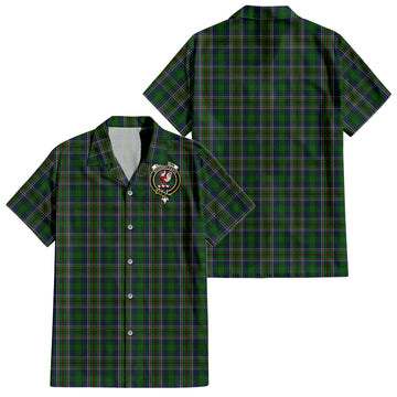 Cockburn Tartan Short Sleeve Button Down Shirt with Family Crest