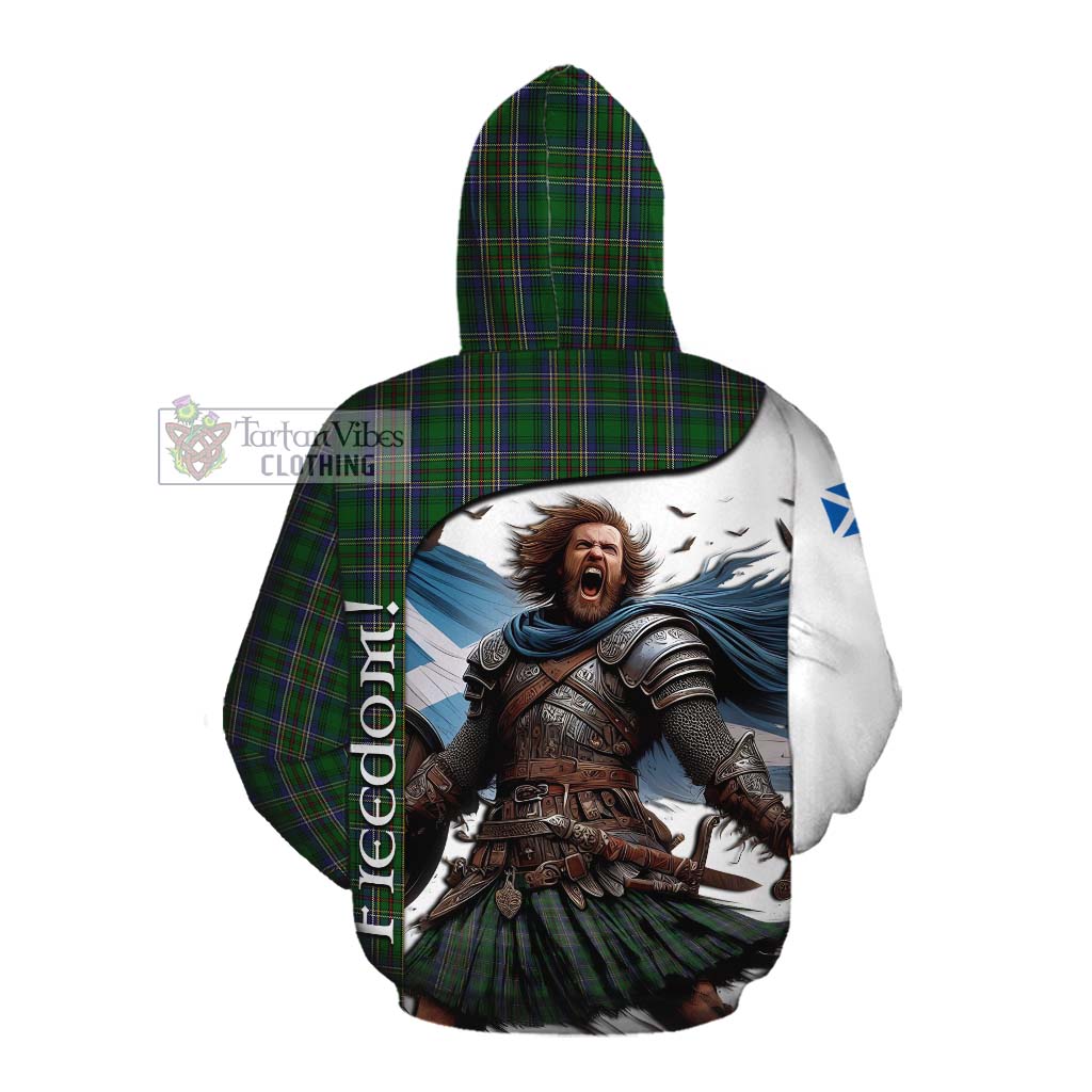 Tartan Vibes Clothing Cockburn Crest Tartan Cotton Hoodie Inspired by the Freedom of Scottish Warrior