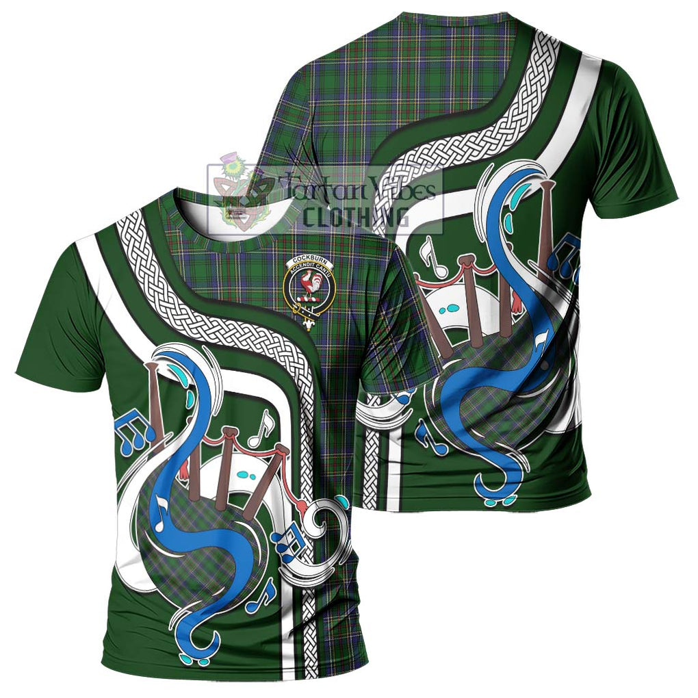 Cockburn Tartan T-Shirt with Epic Bagpipe Style - Tartanvibesclothing Shop