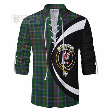 Cockburn Tartan Ghillie Kilt Shirt with Family Crest Circle Style