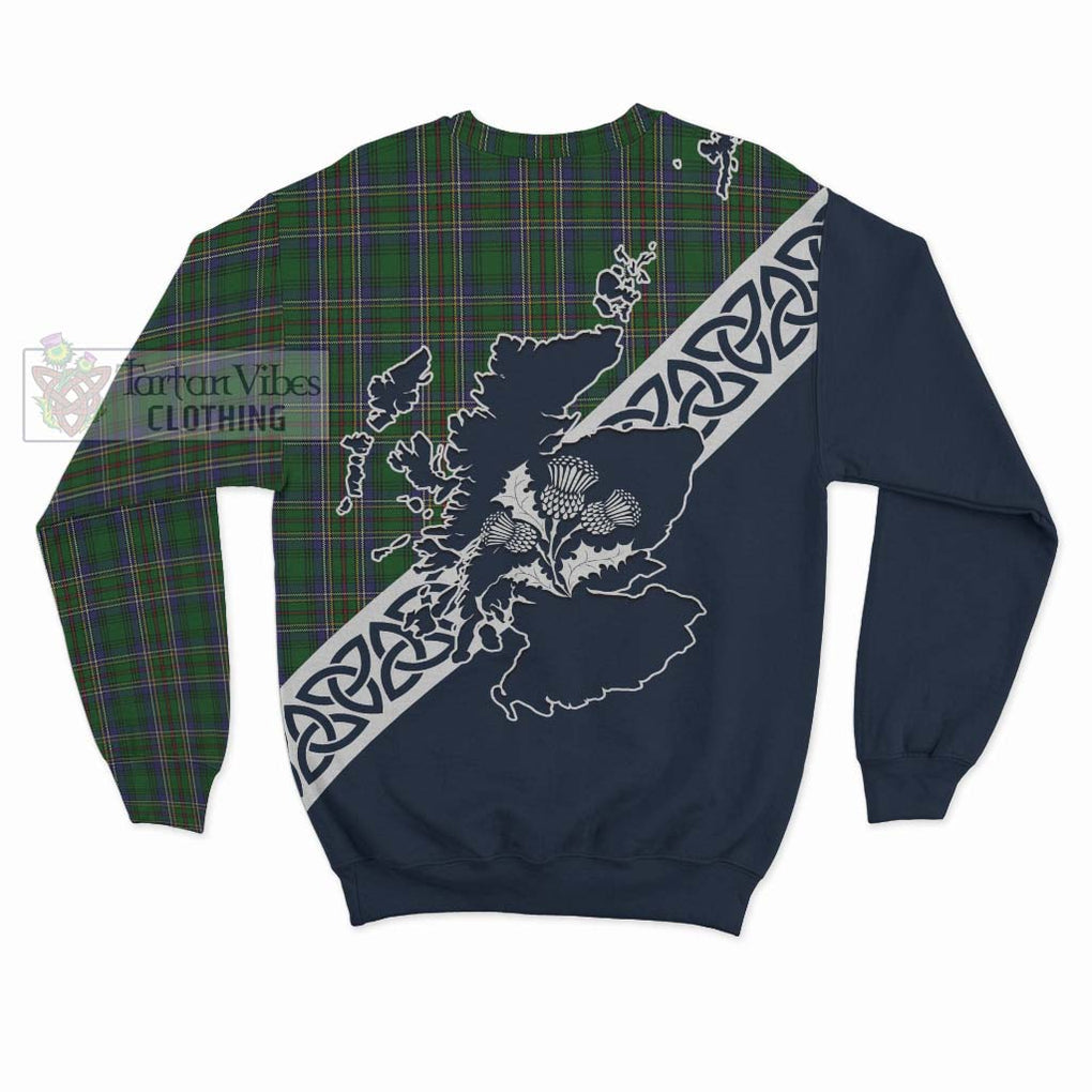 Tartan Vibes Clothing Cockburn Tartan Sweatshirt Featuring Thistle and Scotland Map