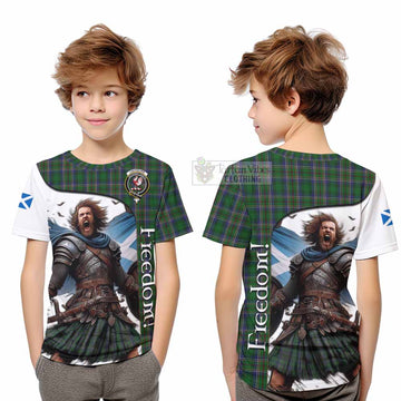 Cockburn Crest Tartan Kid T-Shirt Inspired by the Freedom of Scottish Warrior