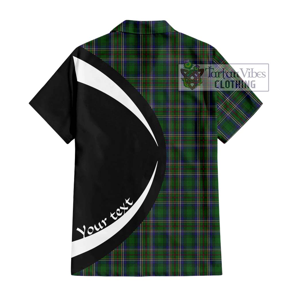 Cockburn Tartan Short Sleeve Button Up with Family Crest Circle Style - Tartan Vibes Clothing