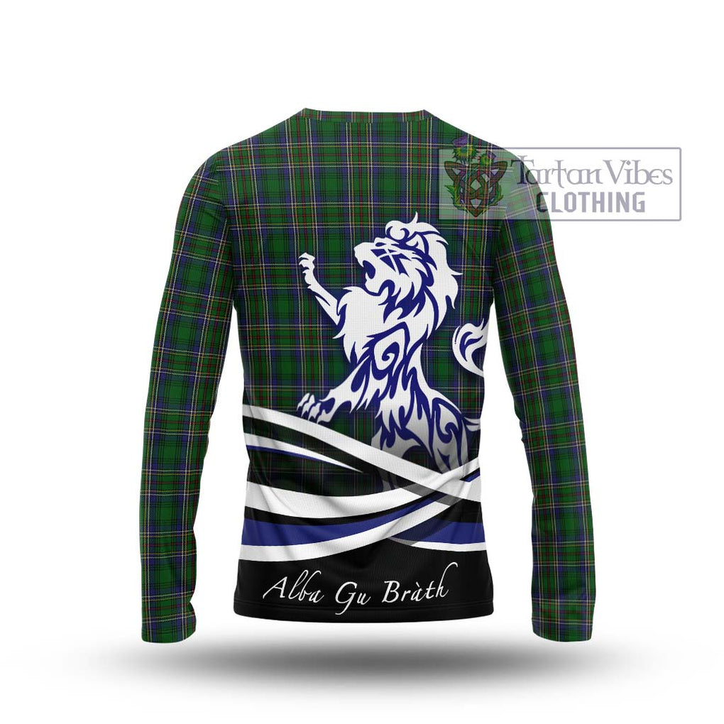 Cockburn Tartan Long Sleeve T-Shirt with Alba Gu Brath Regal Lion Emblem - Tartanvibesclothing Shop