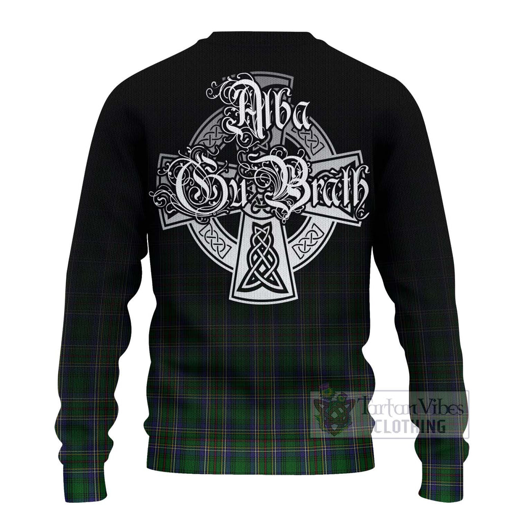 Tartan Vibes Clothing Cockburn Tartan Knitted Sweater Featuring Alba Gu Brath Family Crest Celtic Inspired