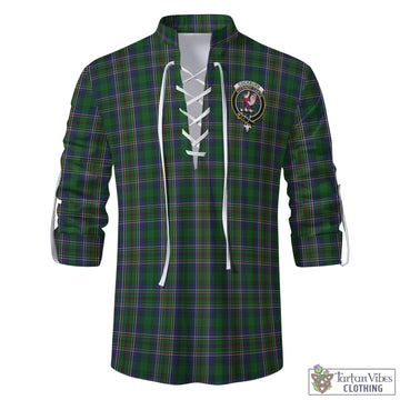 Cockburn Tartan Men's Scottish Traditional Jacobite Ghillie Kilt Shirt with Family Crest