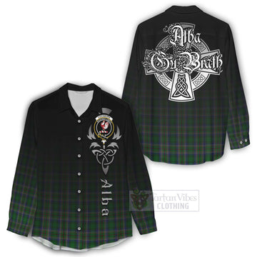 Cockburn Tartan Women's Casual Shirt Featuring Alba Gu Brath Family Crest Celtic Inspired