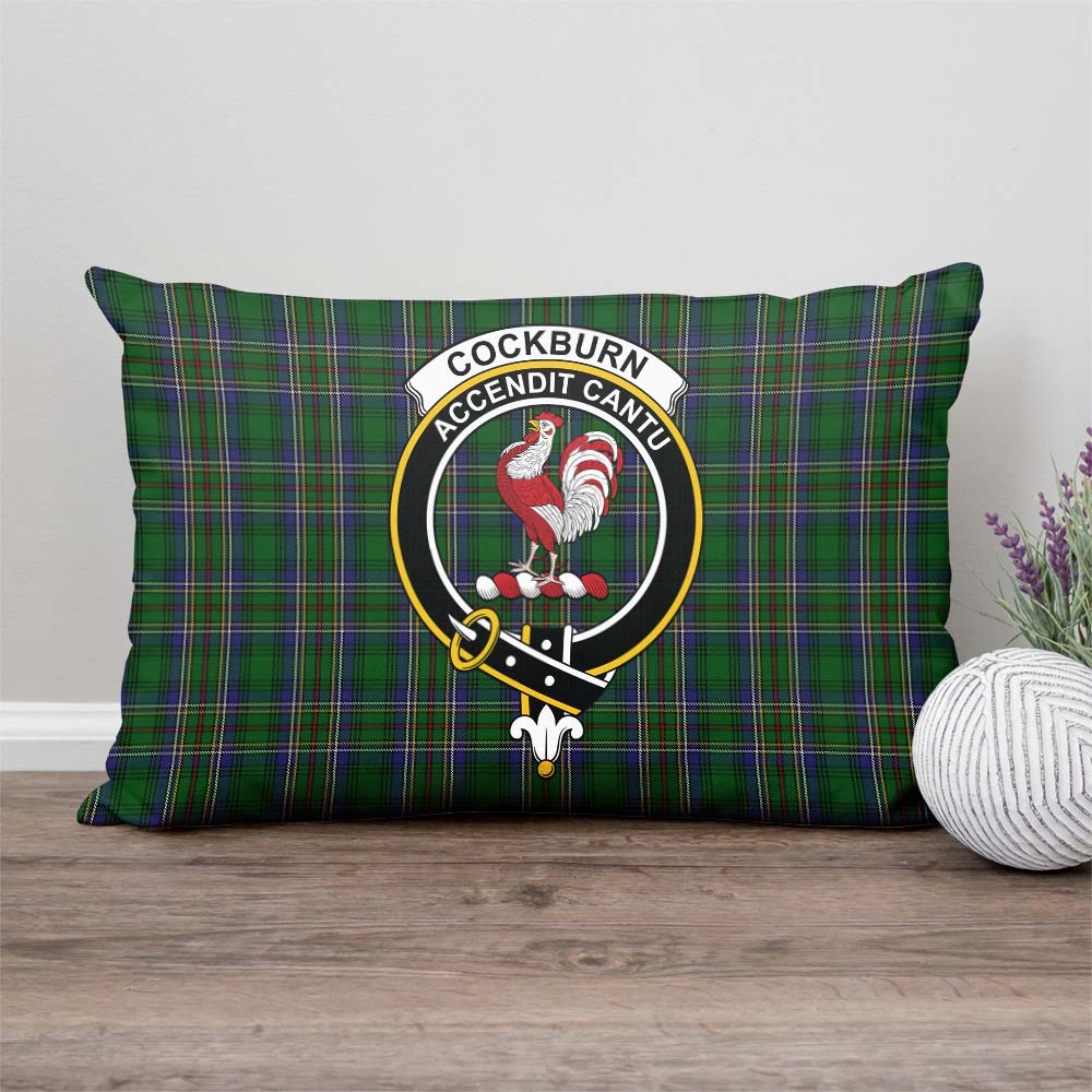 Cockburn Tartan Pillow Cover with Family Crest Rectangle Pillow Cover - Tartanvibesclothing