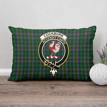 Cockburn Tartan Pillow Cover with Family Crest