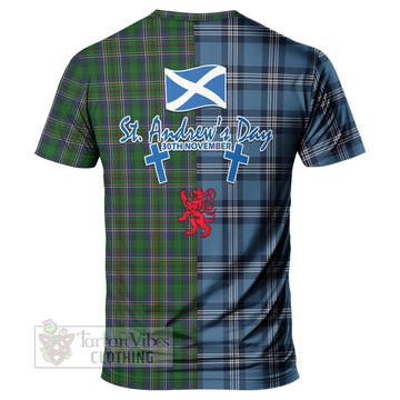 Cockburn Tartan T-Shirt Happy St. Andrew's Day Half Tartan Style