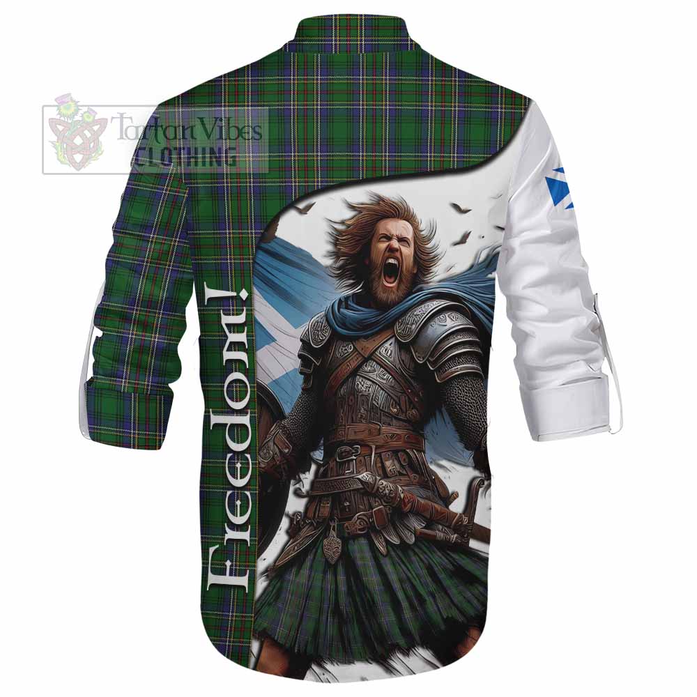 Tartan Vibes Clothing Cockburn Crest Tartan Ghillie Kilt Shirt Inspired by the Freedom of Scottish Warrior