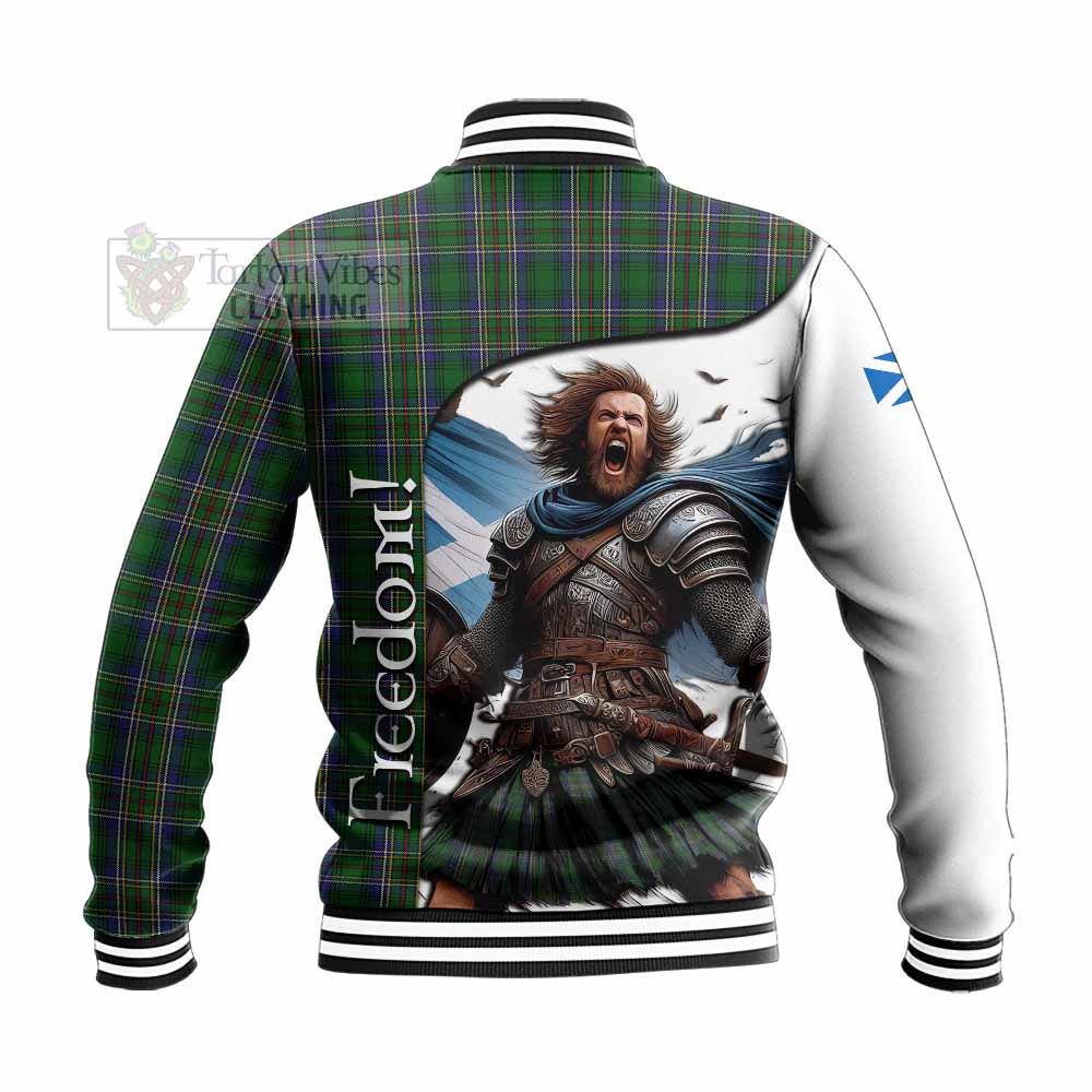 Tartan Vibes Clothing Cockburn Crest Tartan Baseball Jacket Inspired by the Freedom of Scottish Warrior