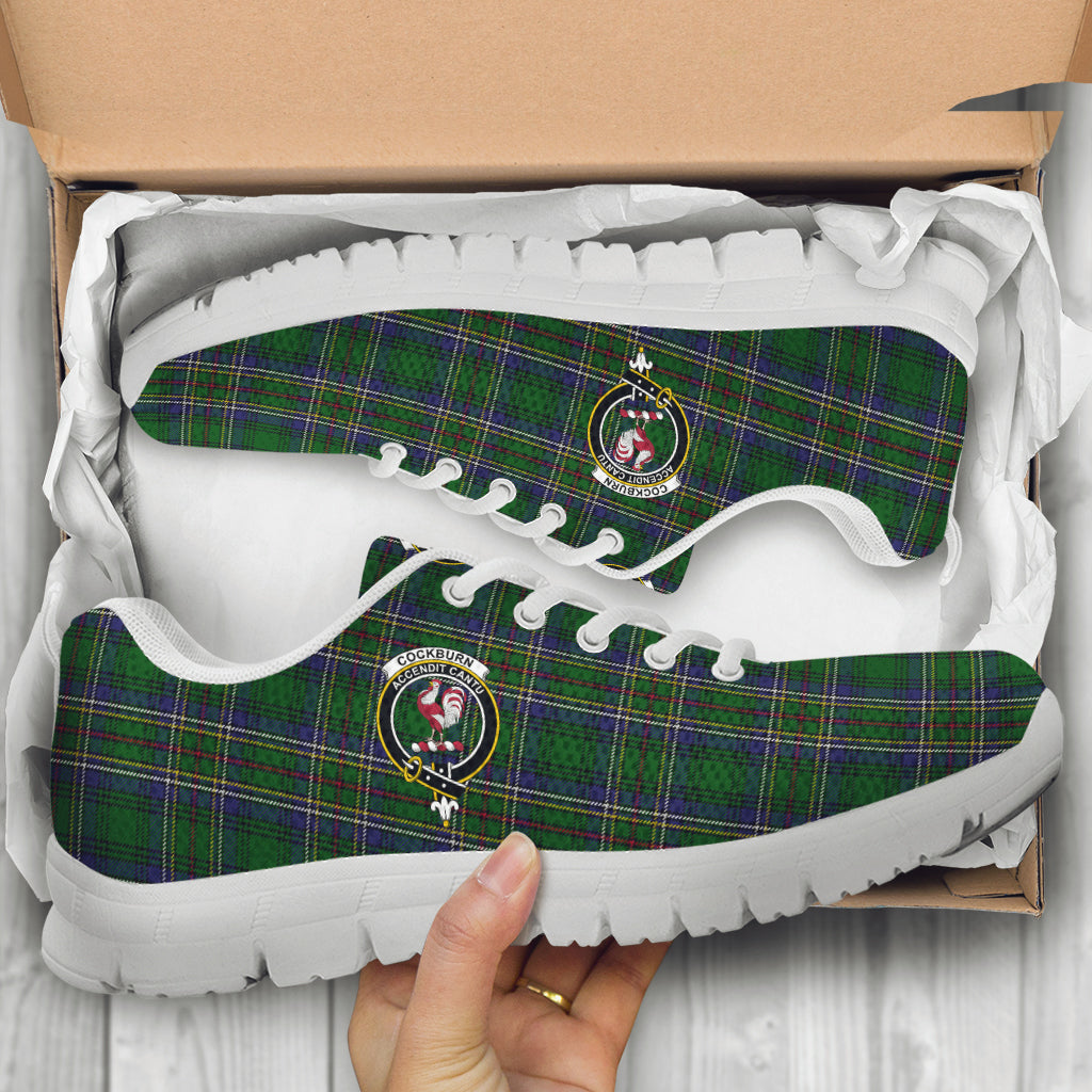 Cockburn Tartan Sneakers with Family Crest - Tartan Vibes Clothing