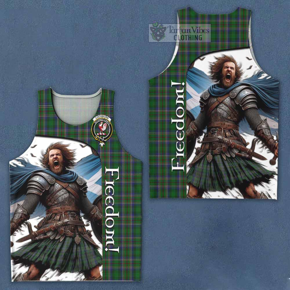 Tartan Vibes Clothing Cockburn Crest Tartan Men's Tank Top Inspired by the Freedom of Scottish Warrior