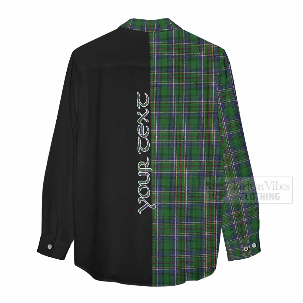 Tartan Vibes Clothing Cockburn Tartan Women's Casual Shirt with Family Crest and Half Of Me Style