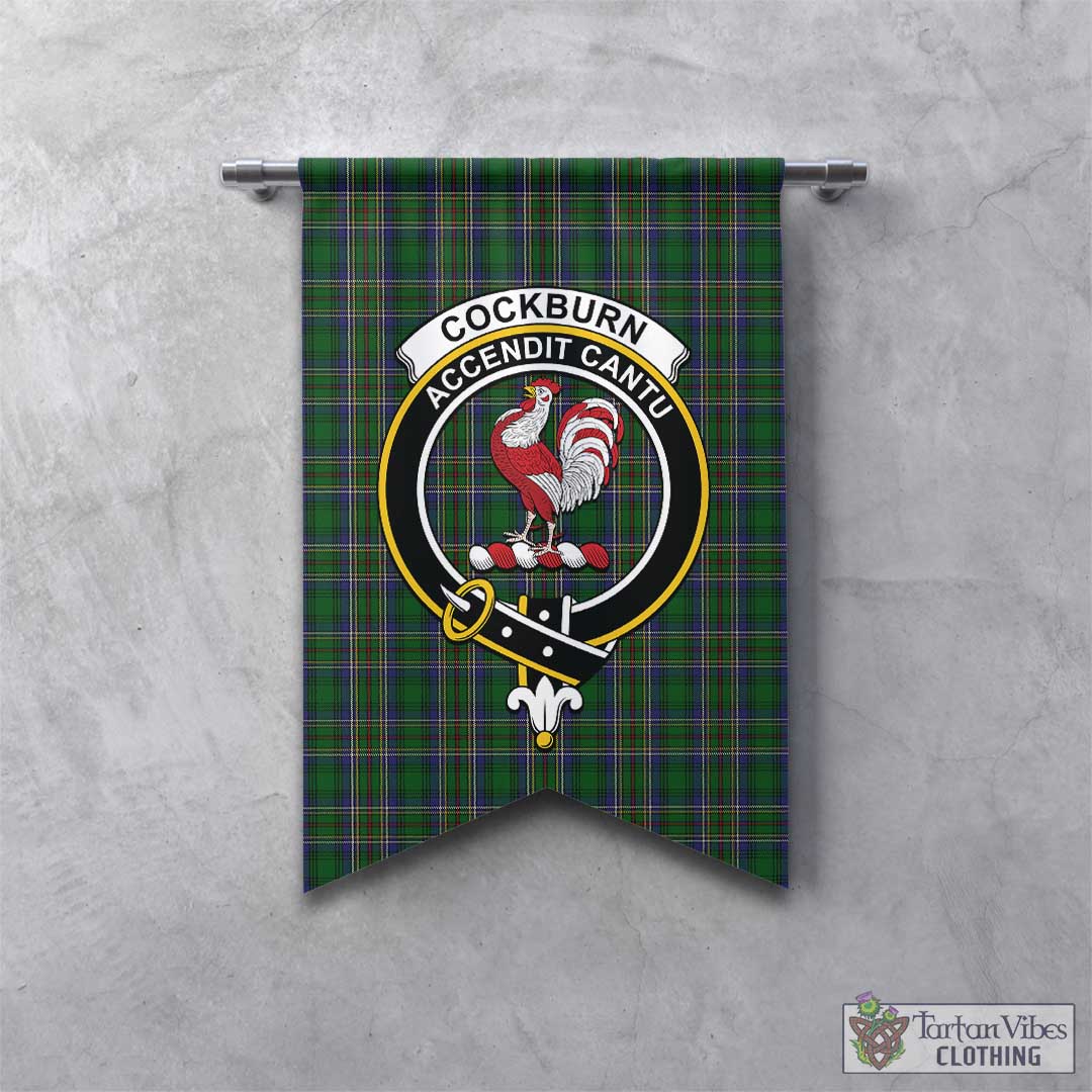 Tartan Vibes Clothing Cockburn Tartan Gonfalon, Tartan Banner with Family Crest