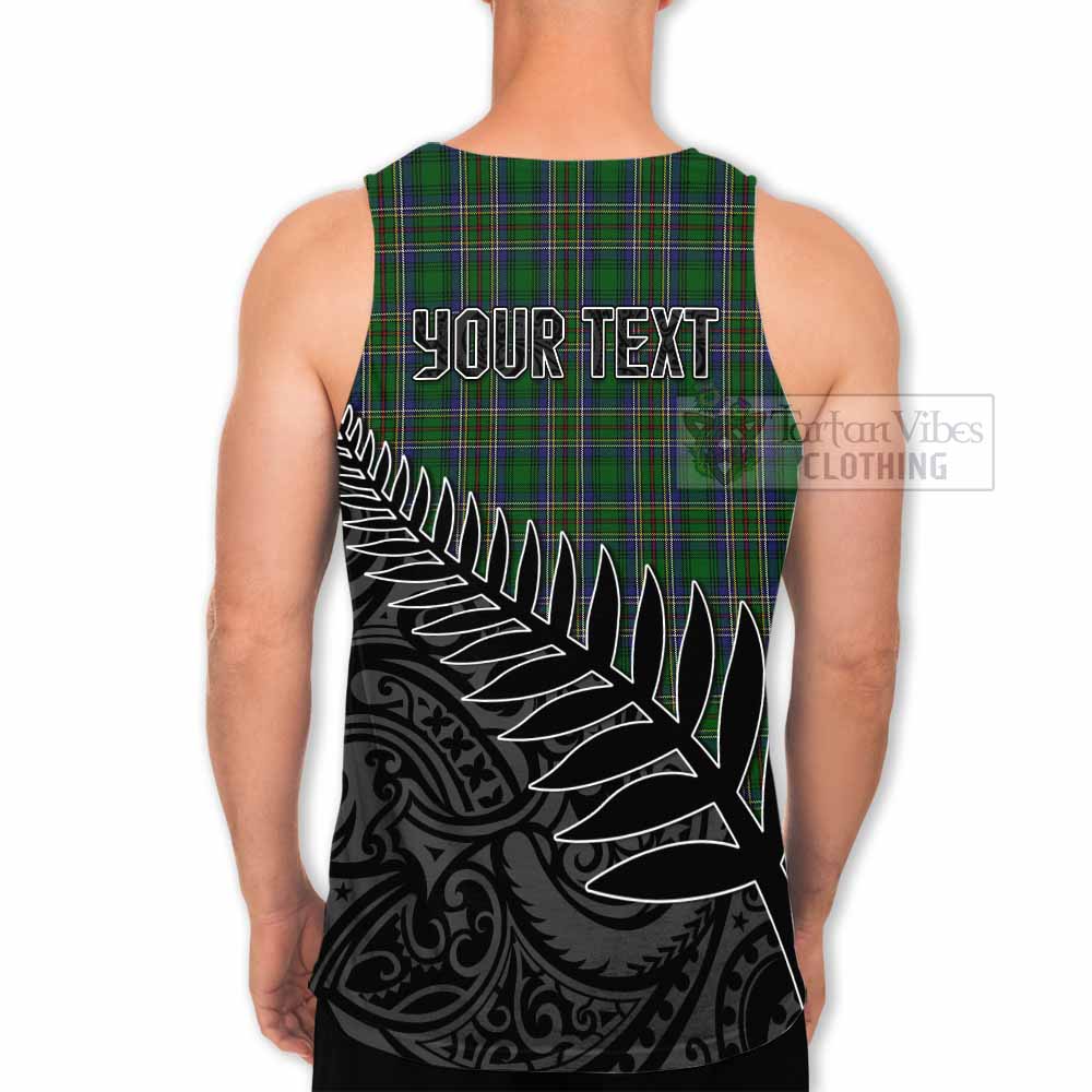 Tartan Vibes Clothing Cockburn Crest Tartan Men's Tank Top with New Zealand Silver Fern Half Style