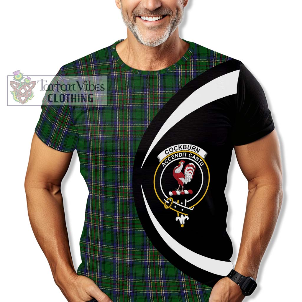 Tartan Vibes Clothing Cockburn Tartan T-Shirt with Family Crest Circle Style