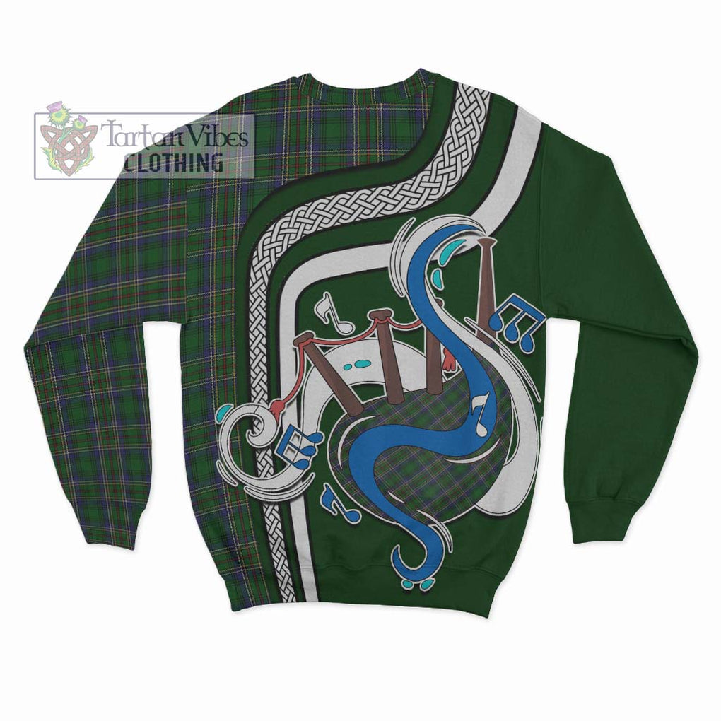 Cockburn Tartan Sweatshirt with Epic Bagpipe Style - Tartanvibesclothing Shop