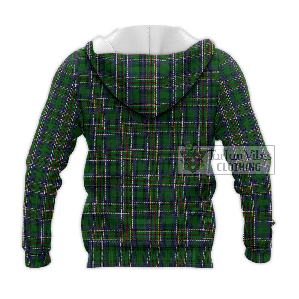 Tartan Vibes Clothing Cockburn Tartan Knitted Hoodie with Family Crest DNA In Me Style