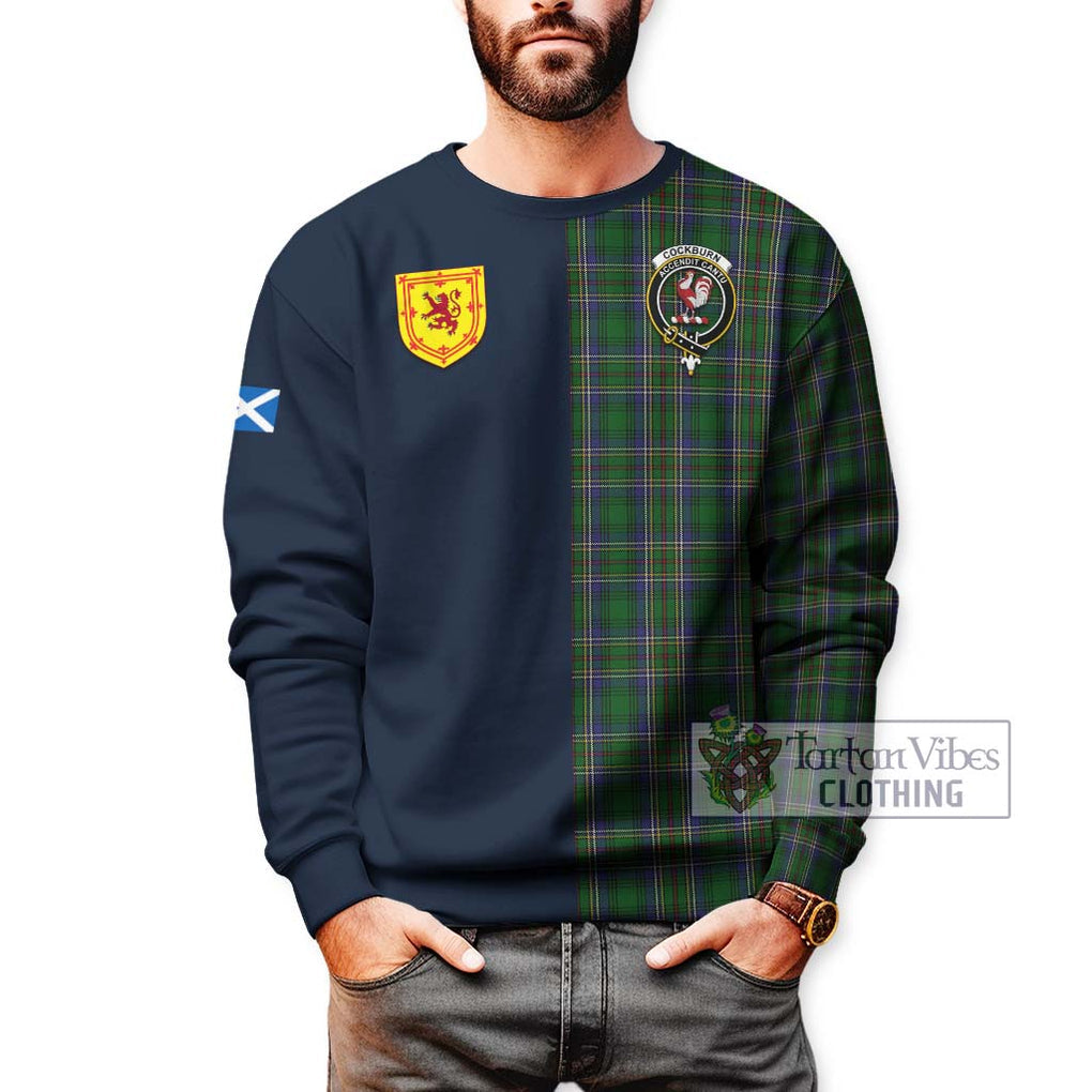 Tartan Vibes Clothing Cockburn Tartan Sweatshirt with Scottish Lion Royal Arm Half Style