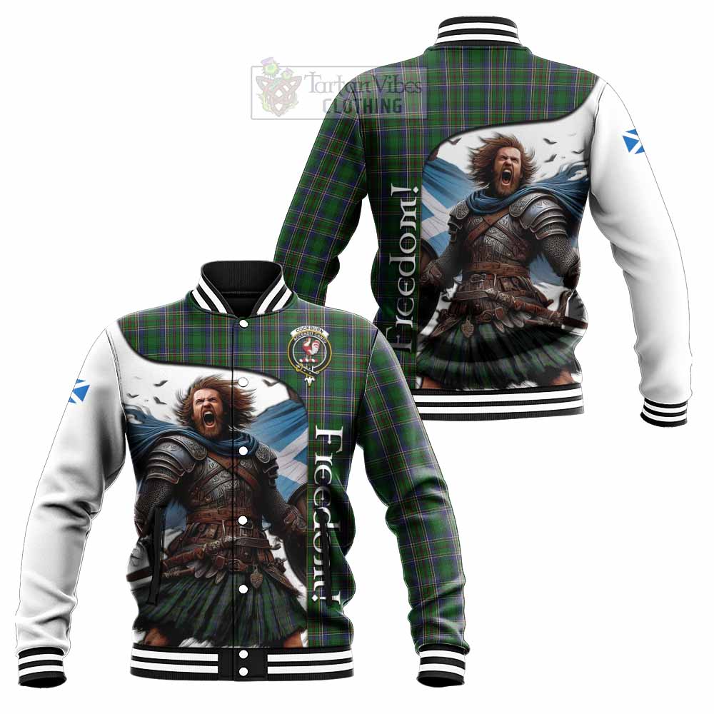 Tartan Vibes Clothing Cockburn Crest Tartan Baseball Jacket Inspired by the Freedom of Scottish Warrior