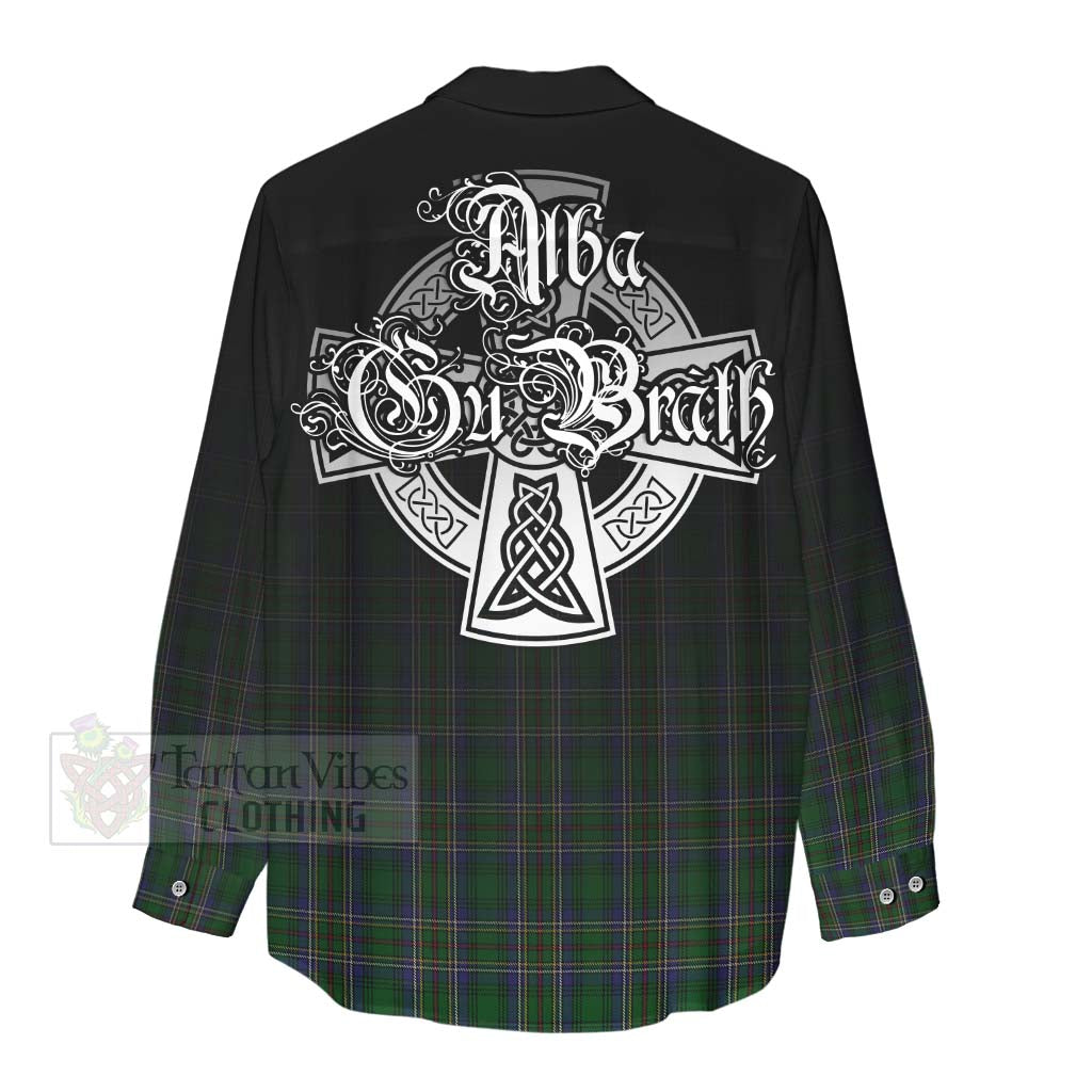 Tartan Vibes Clothing Cockburn Tartan Women's Casual Shirt Featuring Alba Gu Brath Family Crest Celtic Inspired