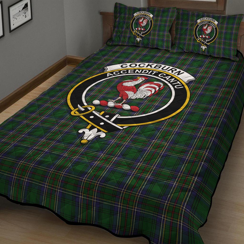 Cockburn Tartan Quilt Bed Set with Family Crest - Tartan Vibes Clothing