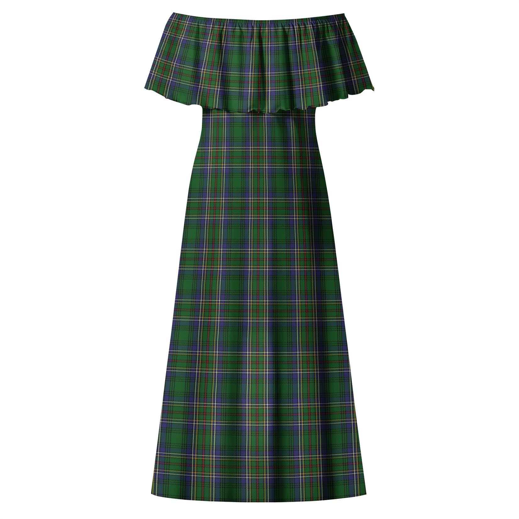 Cockburn Tartan Off Shoulder Long Dress - Tartanvibesclothing