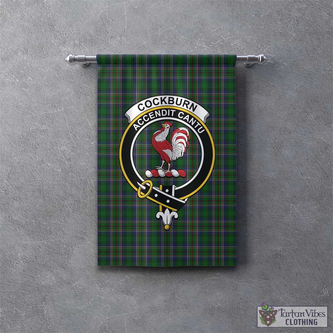 Tartan Vibes Clothing Cockburn Tartan Gonfalon, Tartan Banner with Family Crest