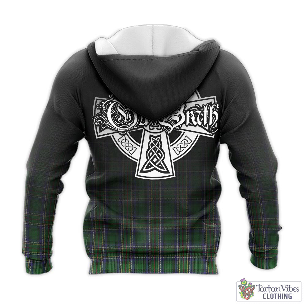 Tartan Vibes Clothing Cockburn Tartan Knitted Hoodie Featuring Alba Gu Brath Family Crest Celtic Inspired