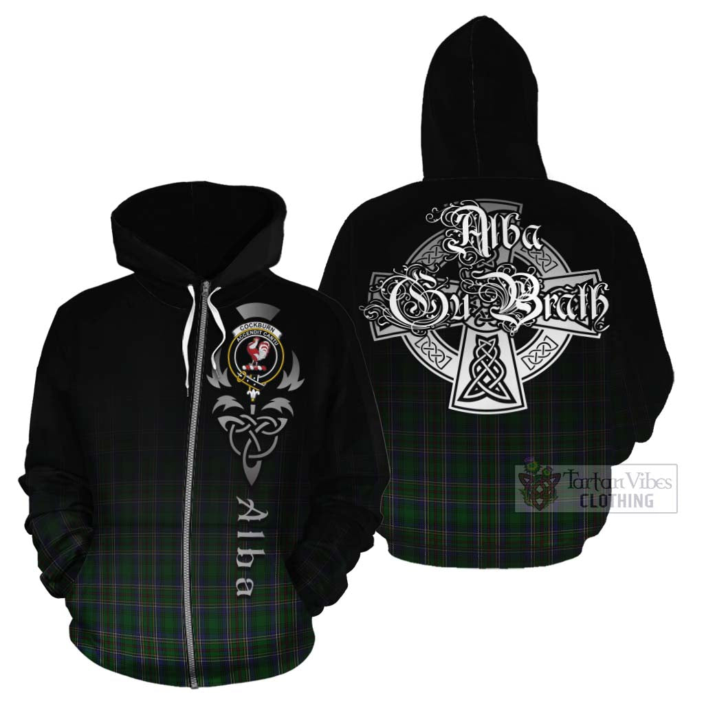 Tartan Vibes Clothing Cockburn Tartan Cotton Hoodie Featuring Alba Gu Brath Family Crest Celtic Inspired