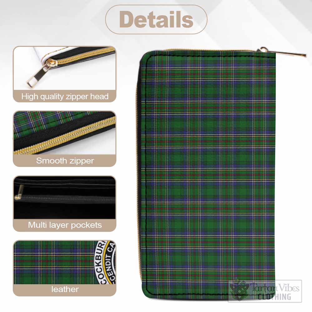 Cockburn Tartan Women's Leather Wallet with Family Crest - Tartan Vibes Clothing