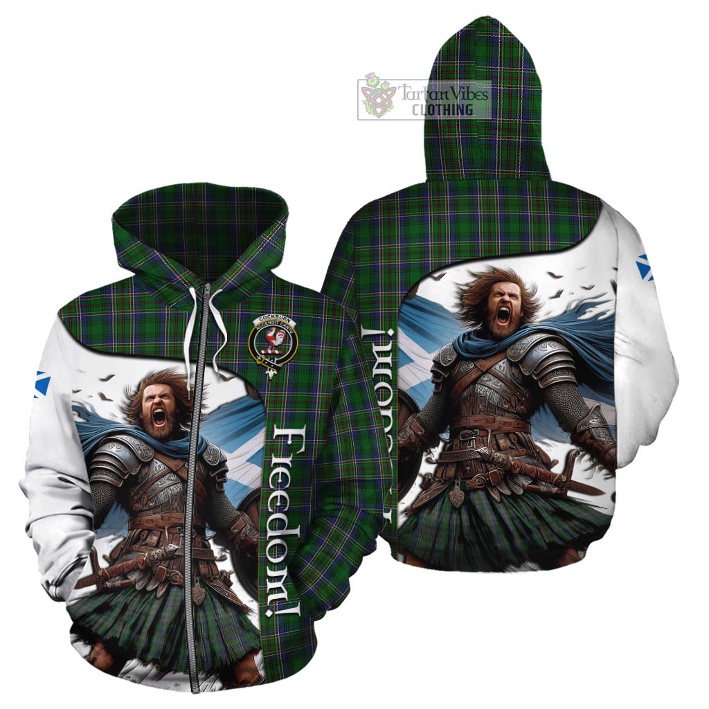 Tartan Vibes Clothing Cockburn Crest Tartan Cotton Hoodie Inspired by the Freedom of Scottish Warrior