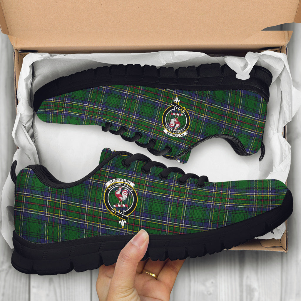 Cockburn Tartan Sneakers with Family Crest - Tartan Vibes Clothing