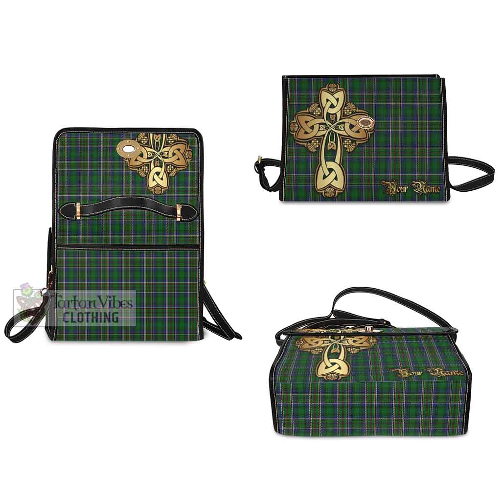 Tartan Vibes Clothing Cockburn Tartan Waterproof Canvas Bag Golden Thistle Celtic Cross Style